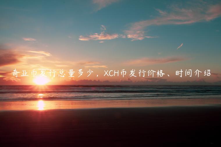 奇亚币发行总量多少，XCH币发行价格、时间介绍